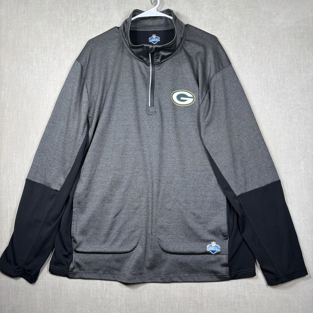 Green Bay Packers Pullover Jacket Mens XL NFL Scouting Combine G-III Quarter Zip